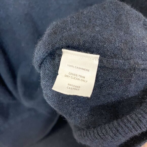 Monte Rosse Navy Blue Italian Cashmere Quarter Zip Sweater - Men's Size XL - Picture 6 of 8